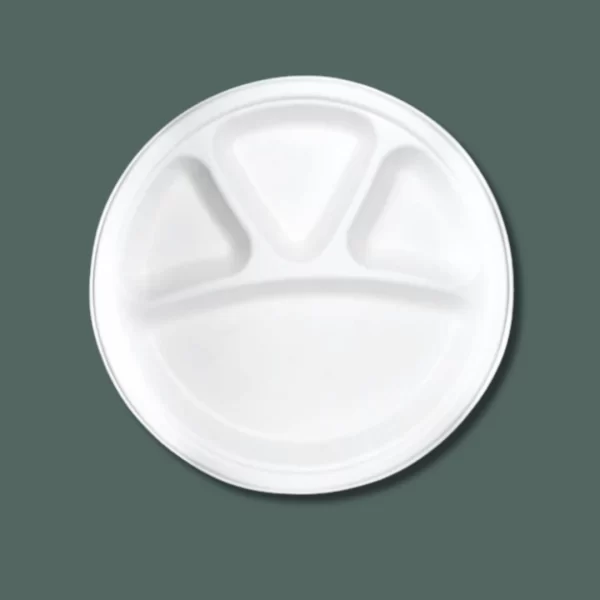 Sugarcane bagasse plates- 4 cp round