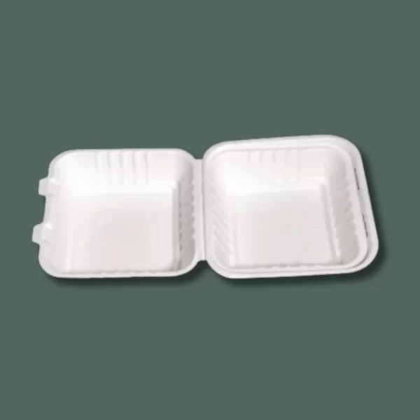 Sugarcane bagasse plates- Burger clamshell